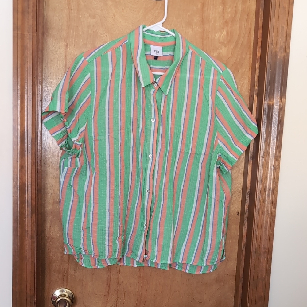CAbi Multicolor Striped Button Down Shirt